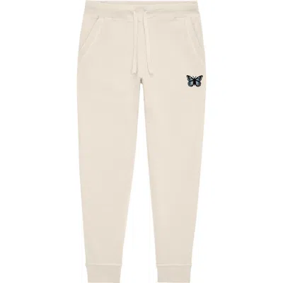 Dalix Womens Butterfly Midweight Fleece Jogger Pant In Sand