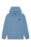 Dalix Womens Butterfly Midweight Fleece Relaxed Hooded Sweatshirt In Blue