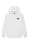 Dalix Womens Butterfly Midweight Fleece Relaxed Hooded Sweatshirt In Gray