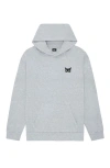 Dalix Womens Butterfly Midweight Fleece Relaxed Hooded Sweatshirt In Gray