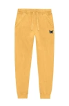 Dalix Womens Butterfly Midweight Fleece Washed Jogger Pant In Yellow