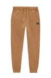 Dalix Womens Butterfly Midweight Fleece Washed Jogger Pant In Brown