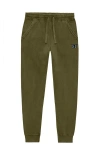 Dalix Womens Butterfly Midweight Fleece Washed Jogger Pant In Green