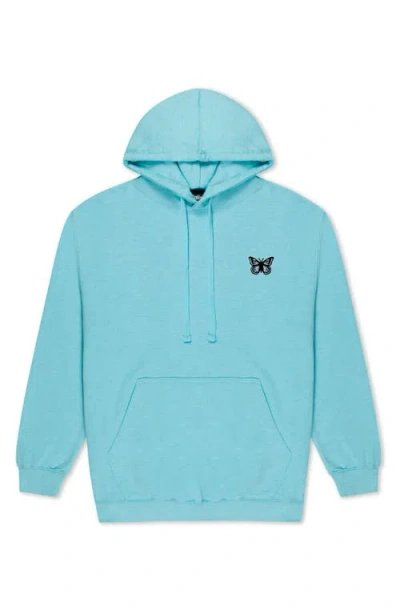Dalix Womens Butterfly Midweight Hooded Sweatshirt In Blue