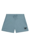 Dalix Womens Butterfly Midweight Washed Fleece Shorts In Blue