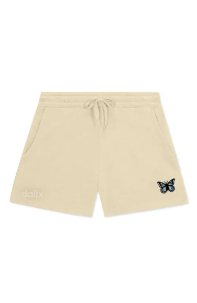 Dalix Womens Butterfly Midweight Washed Fleece Shorts In Brown
