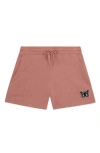 Dalix Womens Butterfly Midweight Washed Fleece Shorts In Pink