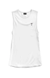 Dalix Womens Espresso Martini Muscle Tank In White