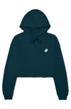 Dalix Womens Ghost Cropped Hoodie In Atlantic Green