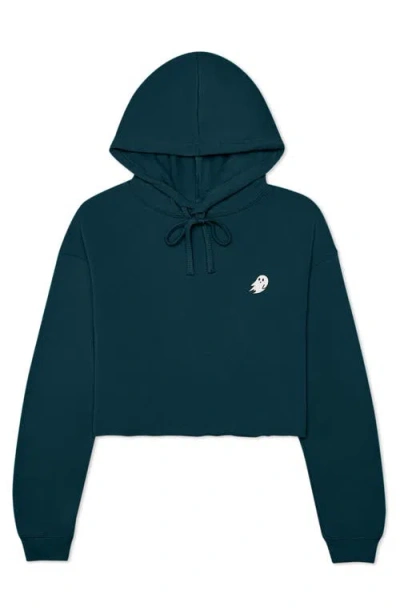 Dalix Womens Ghost Cropped Hoodie In Atlantic Green