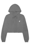 Dalix Womens Ghost Cropped Hoodie In Deep Heather