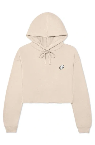 Dalix Womens Ghost Cropped Hoodie In Heather Dust