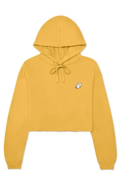 Dalix Womens Ghost Cropped Hoodie In Heather Mustard