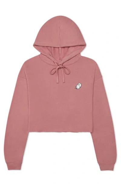 Dalix Womens Ghost Cropped Hoodie In Mauve