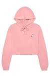 Dalix Womens Ghost Cropped Hoodie In Pink