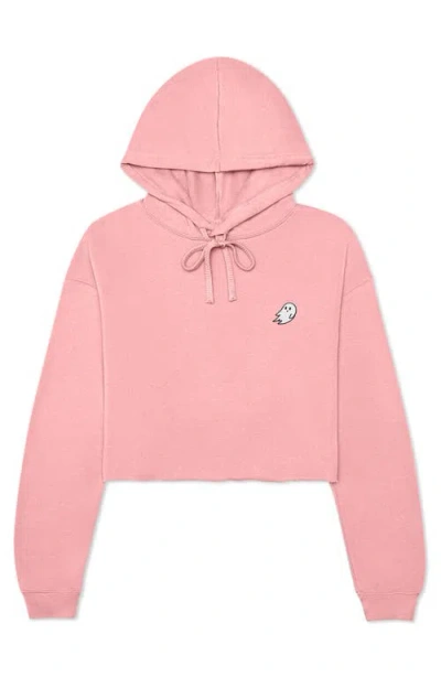 Dalix Womens Ghost Cropped Hoodie In Pink