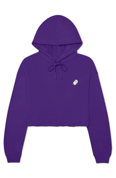Dalix Womens Ghost Cropped Hoodie In Team Purple
