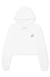 Dalix Womens Ghost Cropped Hoodie In White