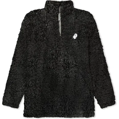 Dalix Womens Ghost Faux Quarter Zip Pullover In Black