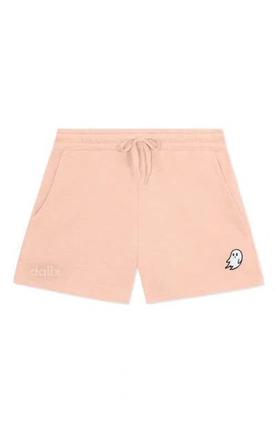 Dalix Womens Ghost Midweight Washed Fleece Shorts In Pink