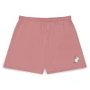 Dalix Womens Heartly Ghost Embroidered Fleece Short Sweats In Mauve