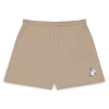 Dalix Womens Heartly Ghost Embroidered Fleece Short Sweats In Tan