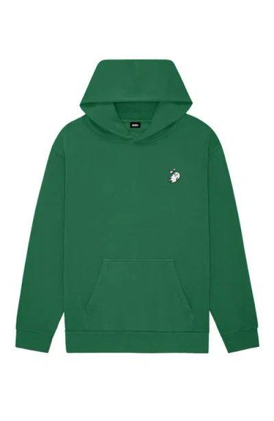 Dalix Womens Heartly Ghost Midweight Fleece Relaxed Hooded Sweatshirt In Green