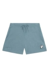Dalix Womens Heartly Ghost Midweight Washed Fleece Shorts In Blue