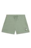 Dalix Womens Heartly Ghost Midweight Washed Fleece Shorts In Green
