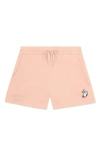 Dalix Womens Heartly Ghost Midweight Washed Fleece Shorts In Pink