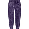 Dalix Womens Heartly Ghost Midweight Washed Jogger Pant In Purple