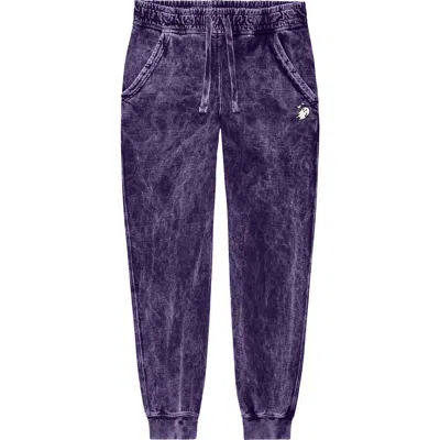 Dalix Womens Heartly Ghost Midweight Washed Jogger Pant In Purple