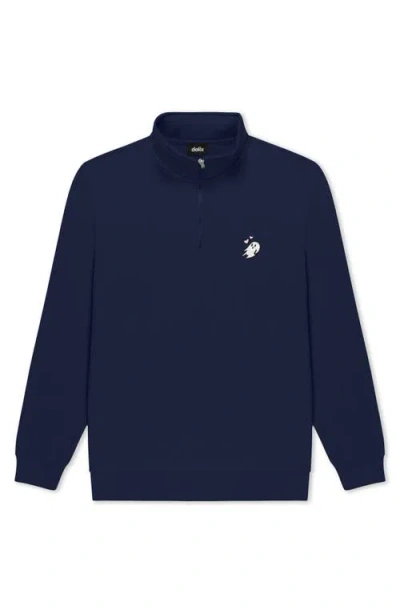 Dalix Womens Heartly Ghost Quarter Zip Pullover In Blue