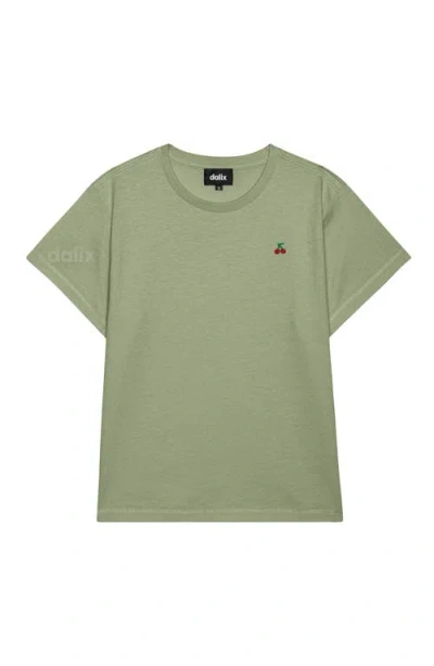 Dalix Womens Lil Cherry Lightweight High Waisted Tee In Green