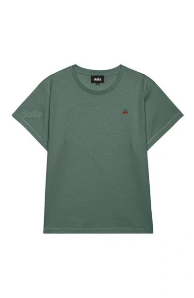 Dalix Womens Lil Cherry Lightweight High Waisted Tee In Green