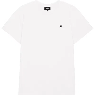 Dalix Womens Lil Heart Lightweight Everyday Tee In White