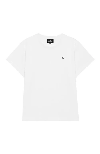 Dalix Womens Lil Smile Lightweight High Waisted Tee In White