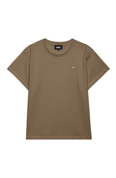 Dalix Womens Lil Smile Lightweight High Waisted Tee In Brown