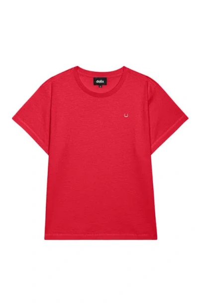 Dalix Womens Lil Smile Lightweight High Waisted Tee In Red