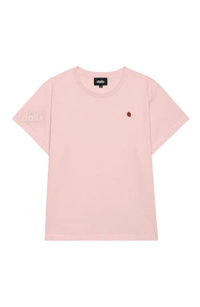 Dalix Womens Lil Strawberry Lightweight High Waisted Tee In Pink
