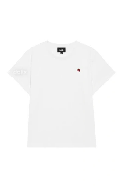 Dalix Womens Lil Strawberry Lightweight High Waisted Tee In White