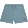 Dalix Womens Martini Midweight Washed Fleece Shorts In Blue
