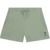 Dalix Womens Martini Midweight Washed Fleece Shorts In Green