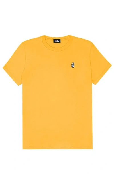 Dalix Womens Peace Sign Jersey Relaxed Tee In Gold