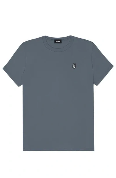 Dalix Womens Peace Sign Jersey Relaxed Tee In Blue
