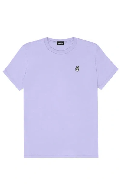 Dalix Womens Peace Sign Jersey Relaxed Tee In Purple
