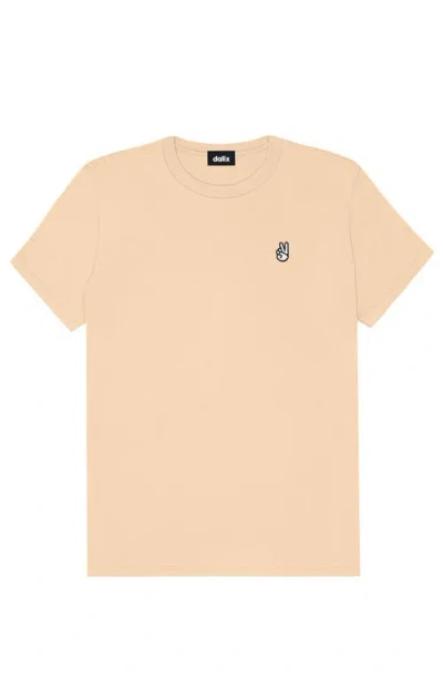 Dalix Womens Peace Sign Jersey Relaxed Tee In Sand