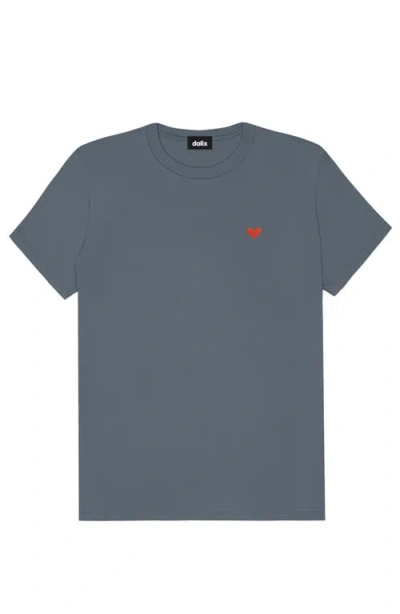 Dalix Womens Pixel Heart Jersey Relaxed Tee In Blue