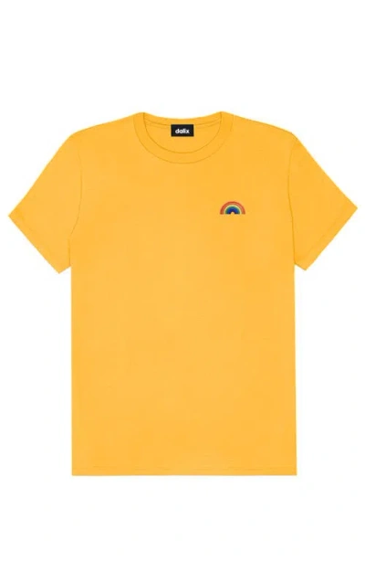 Dalix Womens Rainbow Jersey Relaxed Tee In Gold