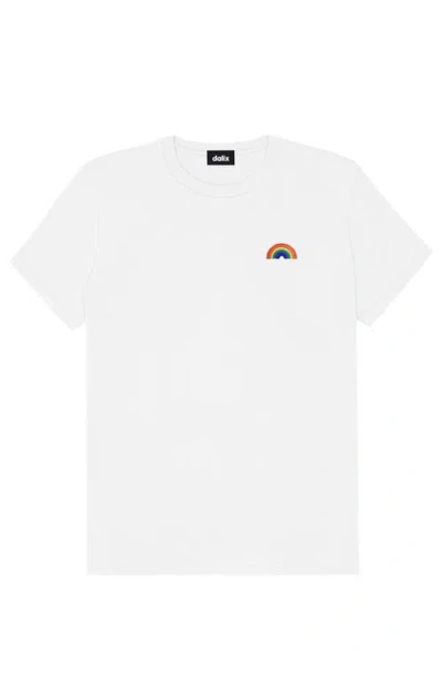 Dalix Womens Rainbow Jersey Relaxed Tee In White